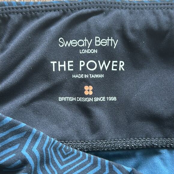 Sweaty Betty Power Leggings XS Blue Black Print High Rise Workout Pants - Picture 4 of 8